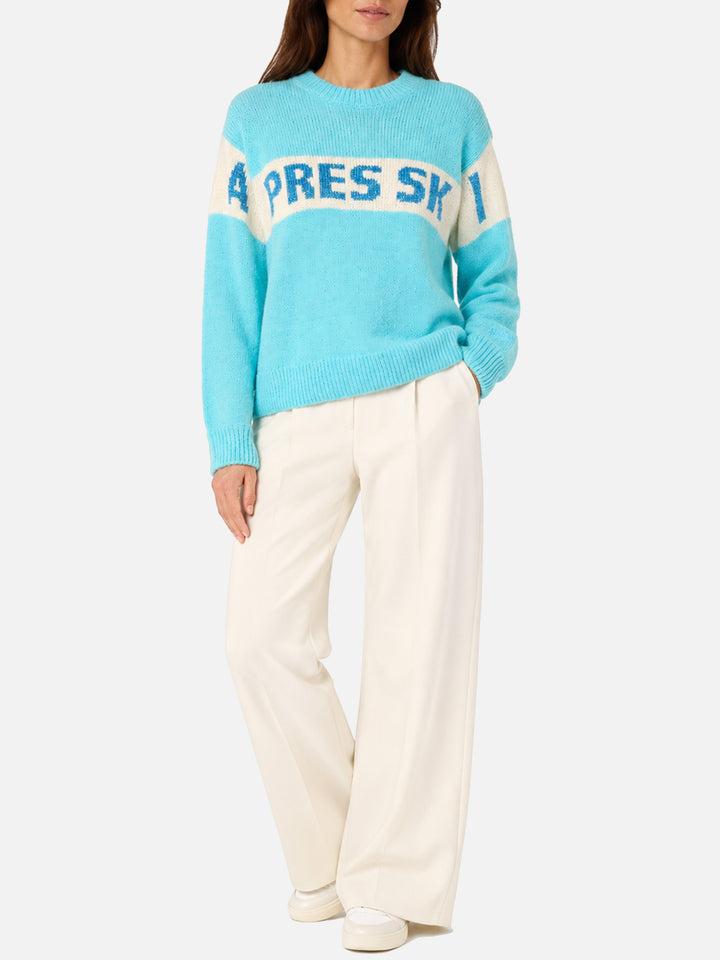 Pull Danya bleu clair avec imprimé Après Ski 