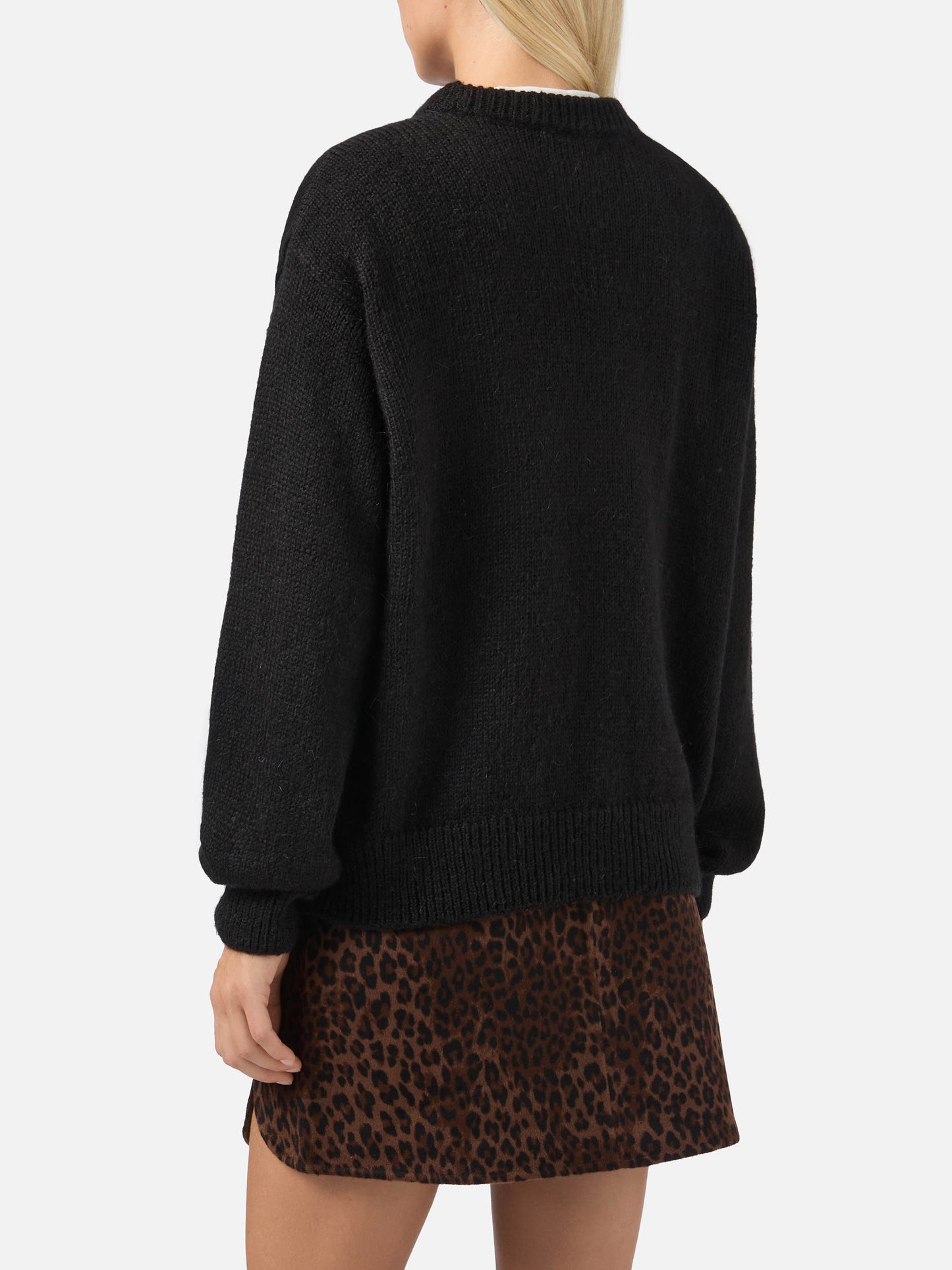 Danya alpaca-blend sweater in black with Après Ski jacquard