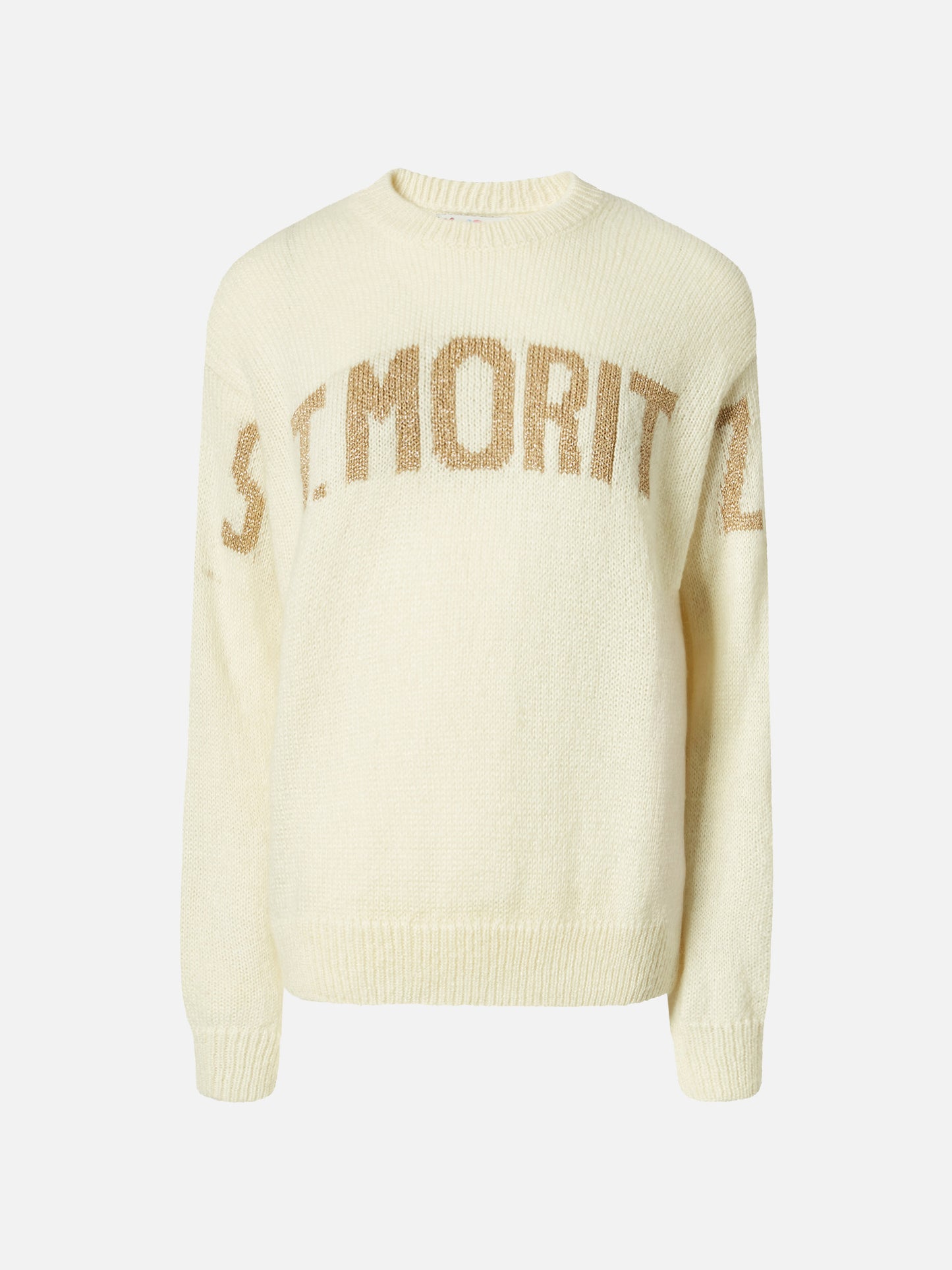 Danya alpaca-blend sweater in white with St. Moritz jacquard
