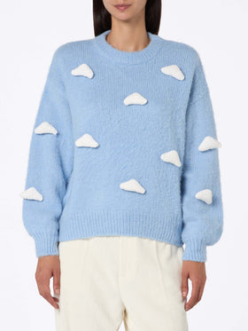 Brushed knit sweater with clouds details - MC2 Saint Barth