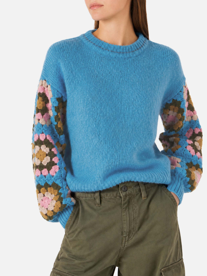 Jersey Danya Soft Crochet azul claro 