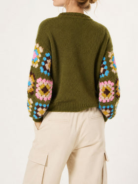 Danya Soft Crochet green sweater