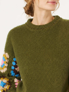 Danya Soft Crochet green sweater