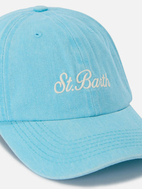Davis light blue cotton baseball cap with embroidered logo