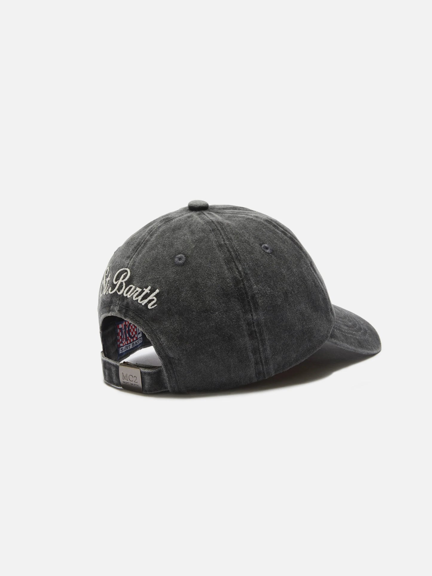 Davis denim baseball cap in black with Business glass embroidery
