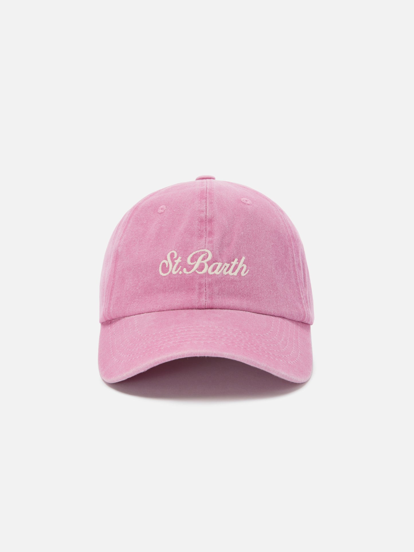 Davis light pink cotton baseball cap with embroidered logo