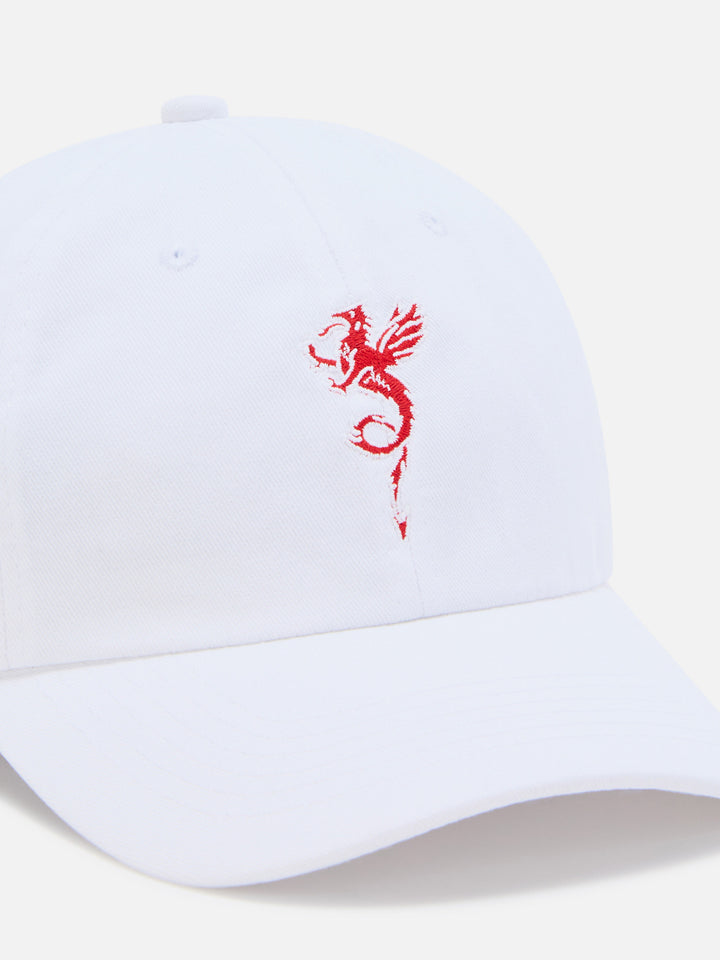 White Davis cotton baseball cap with AS Cannes dragon embroidery | AS CANNES SPECIAL EDITION
