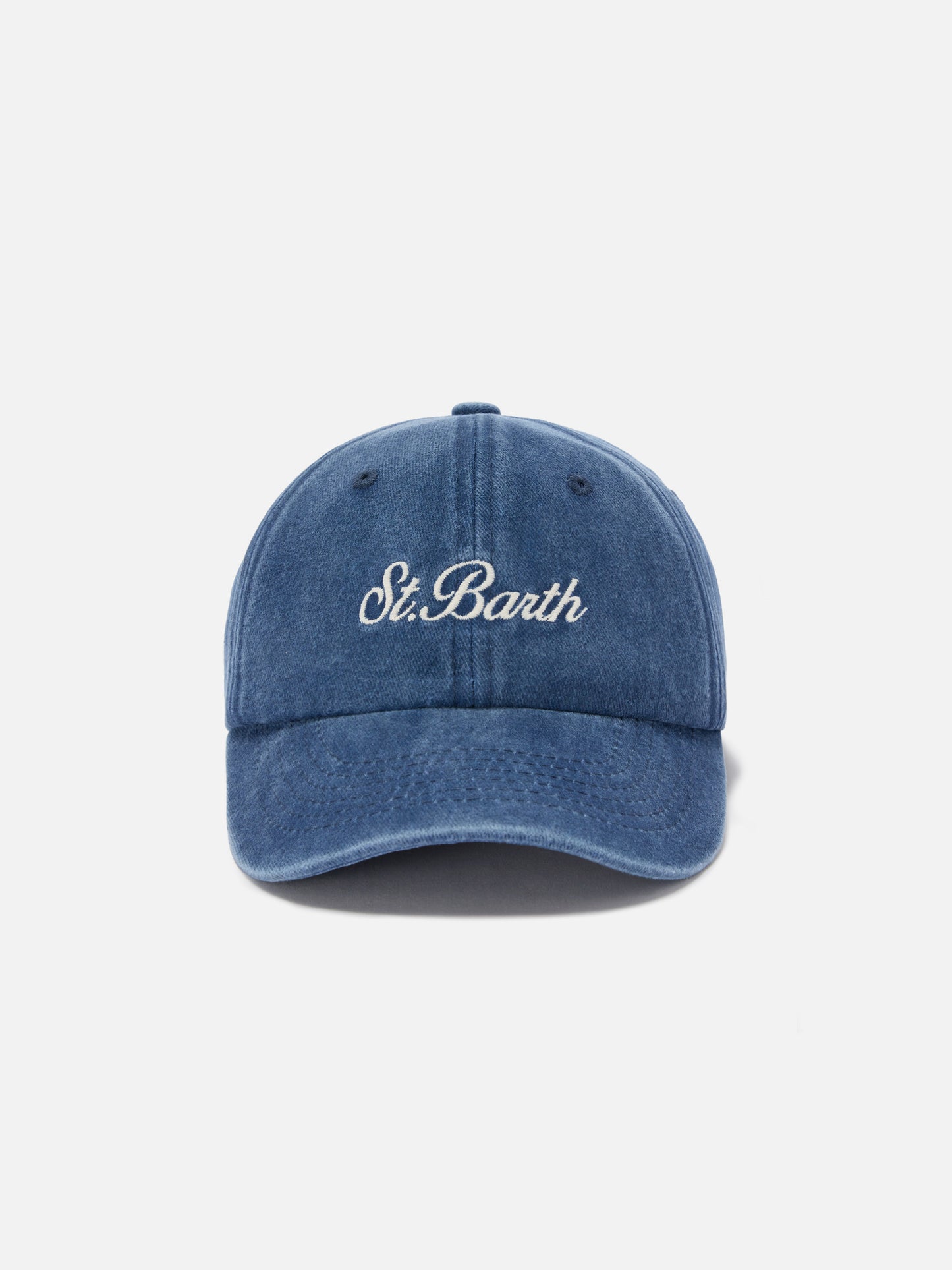 Davis soft blue cotton baseball cap with embroidered logo