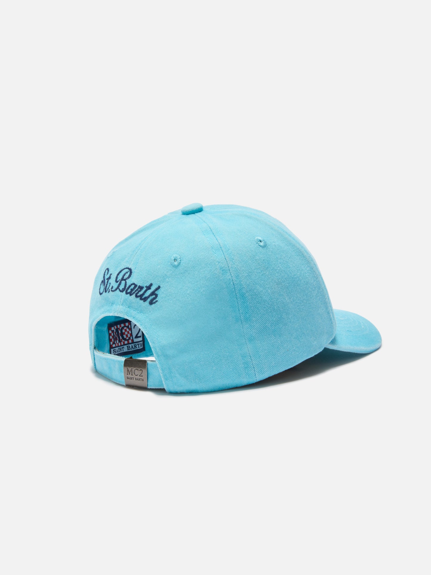 Casquette Davis à visière en coton bleu clair avec broderie Bello e Monello 