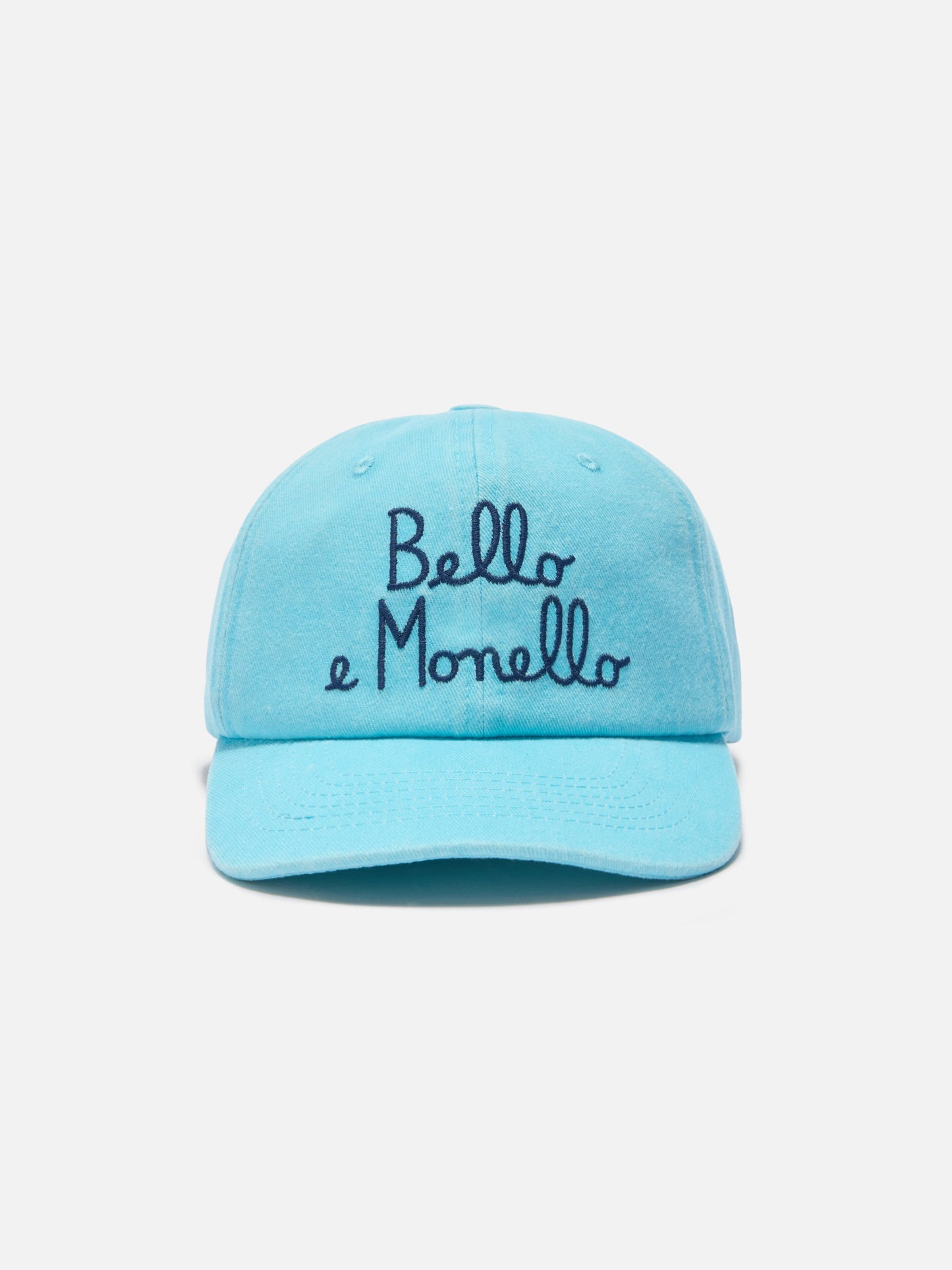Casquette Davis à visière en coton bleu clair avec broderie Bello e Monello 