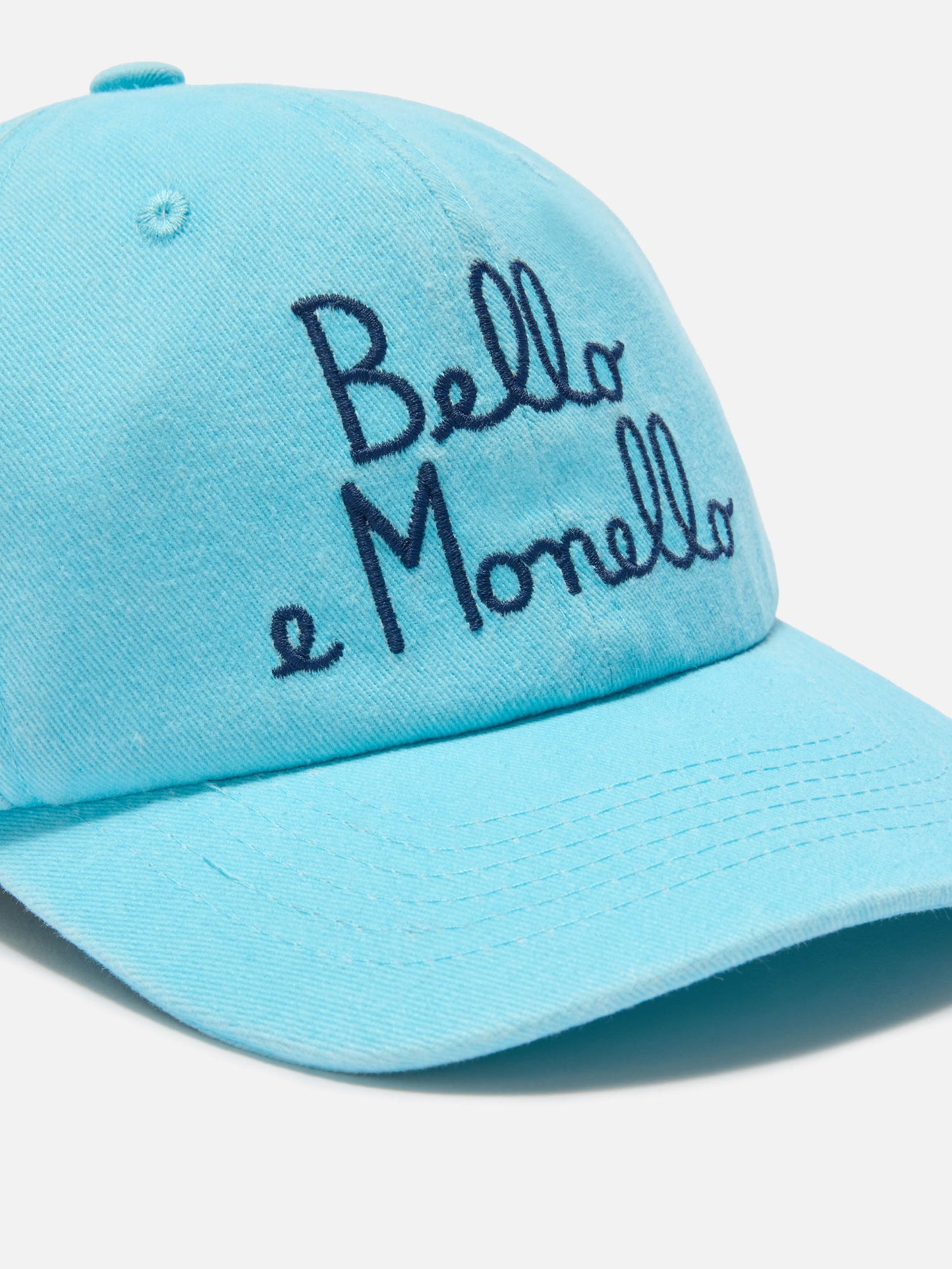 Casquette Davis à visière en coton bleu clair avec broderie Bello e Monello 