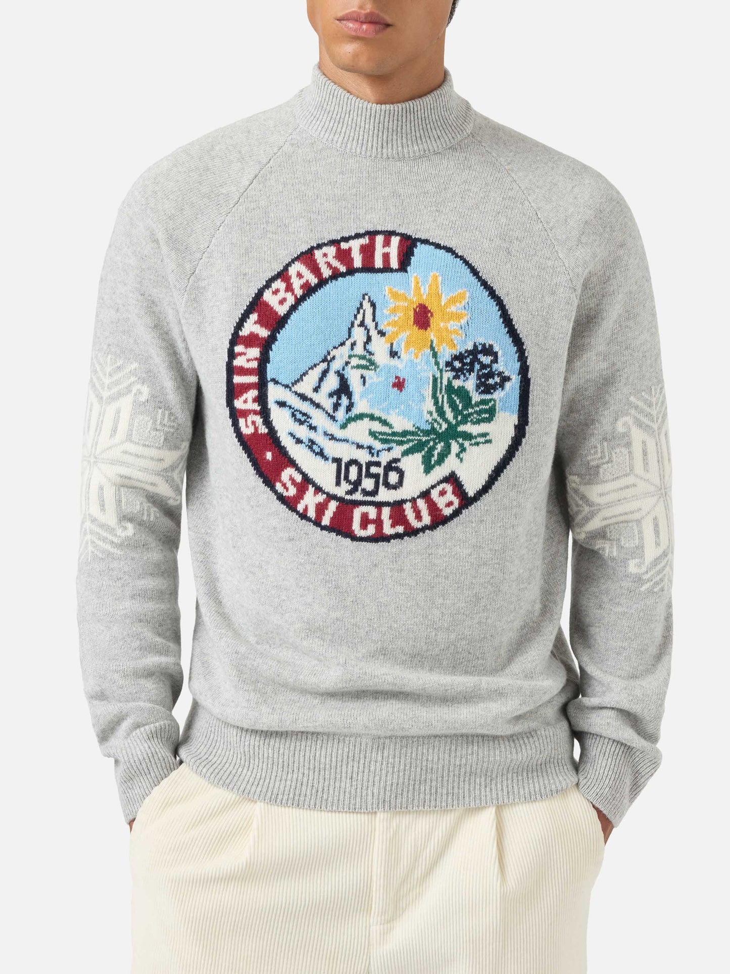 Half-turtleneck sweater Davos with Matterhorn jacquard
