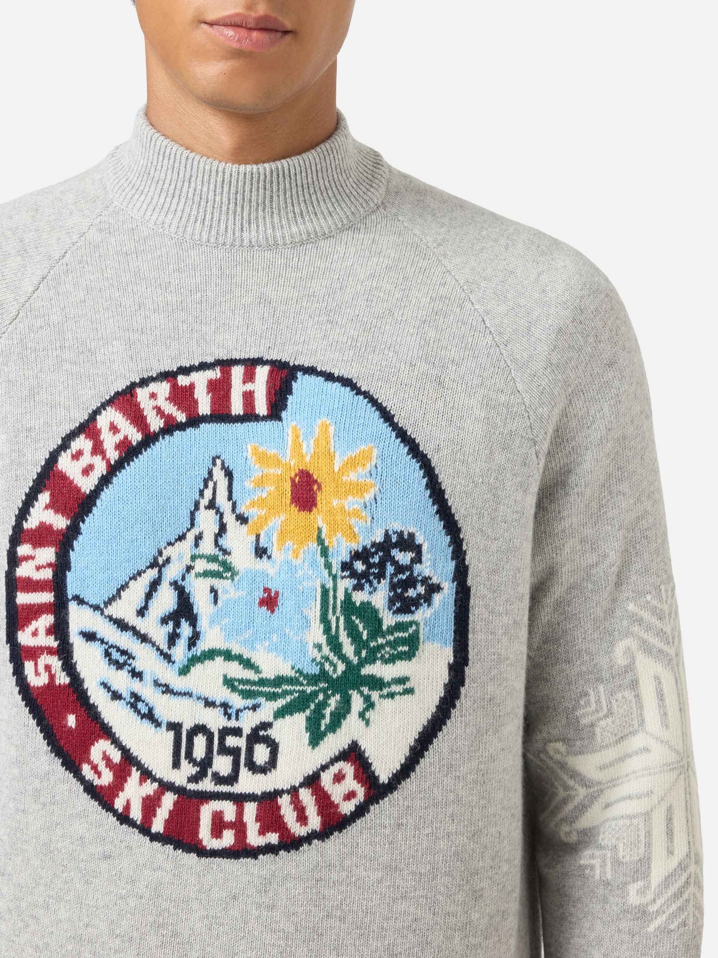 Half-turtleneck sweater Davos with Matterhorn jacquard