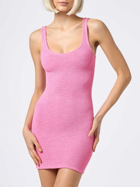 Woman tank pink crinkle dress - MC2 Saint Barth