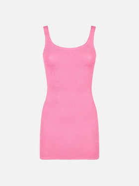 Woman tank pink crinkle dress - MC2 Saint Barth