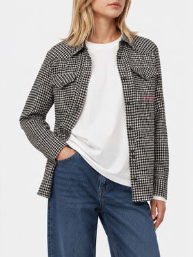 Chemise en laine Deer avec imprimé pied-de-poule 