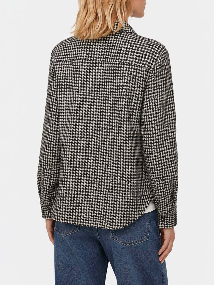 Wool shirt Deer with pied de poul print