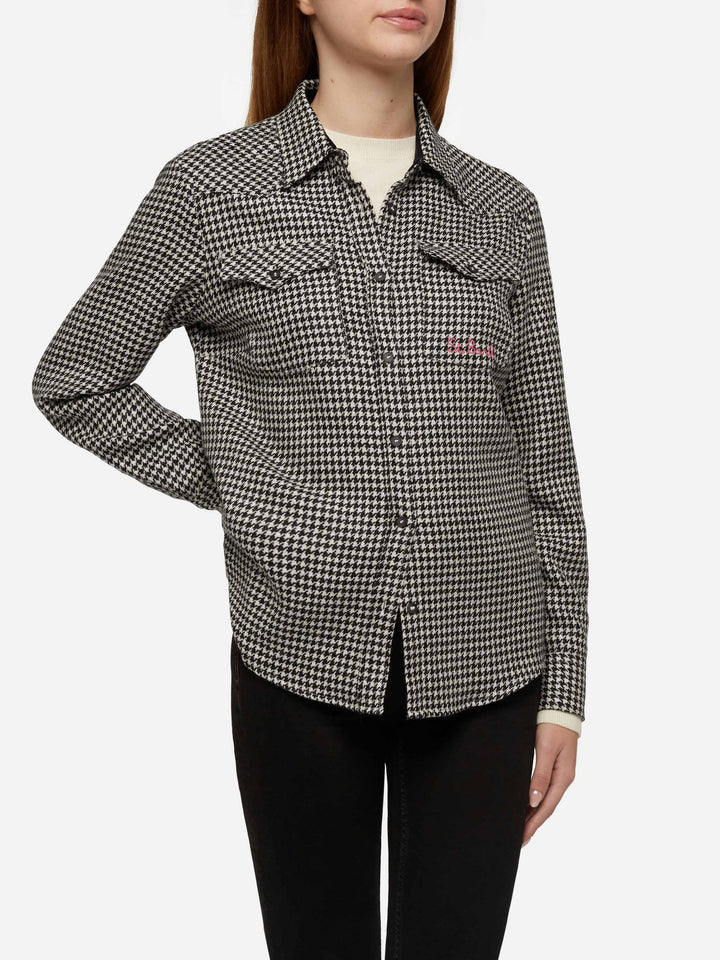Wool shirt Deer with pied de poul print - MC2 Saint Barth