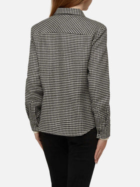 Camicia in lana Deer con stampa pied de poul