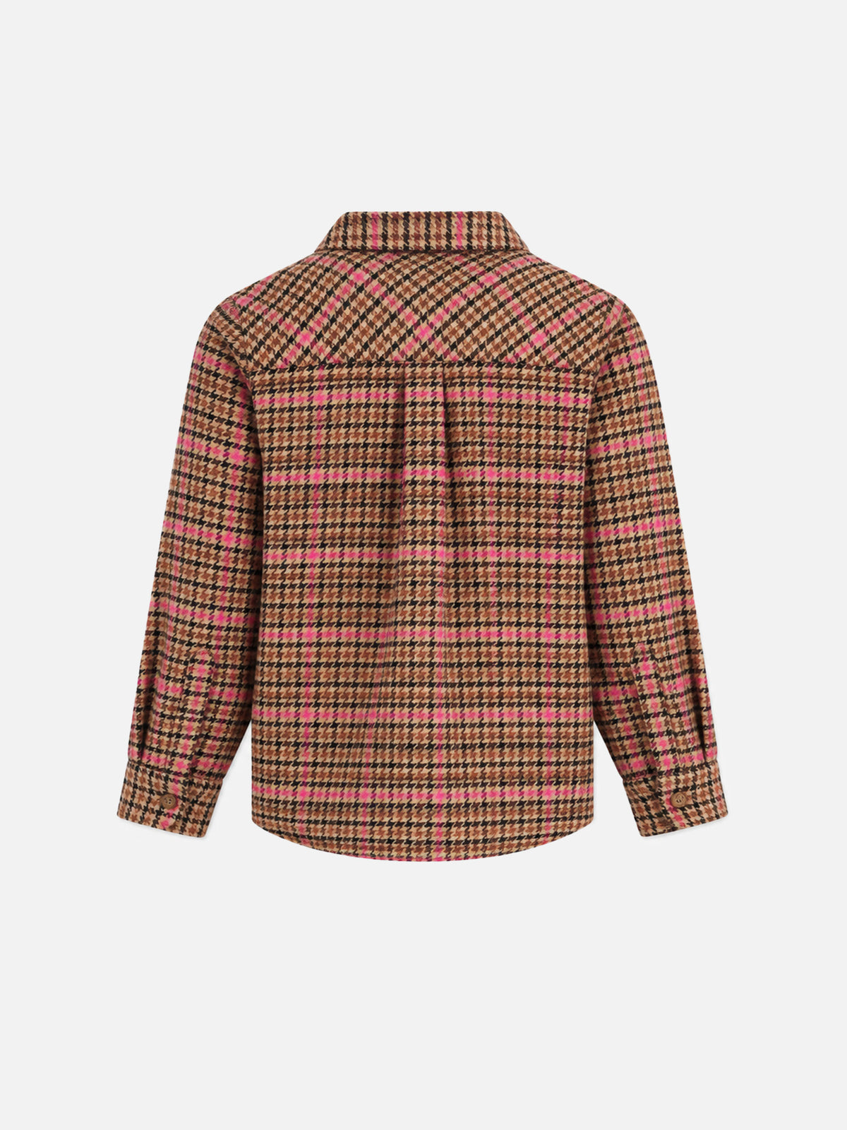 Sobrecamisa para niña con estampado pied de poule 