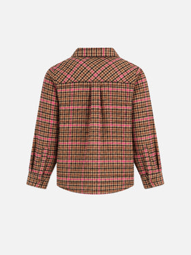 Sobrecamisa para niña con estampado pied de poule 
