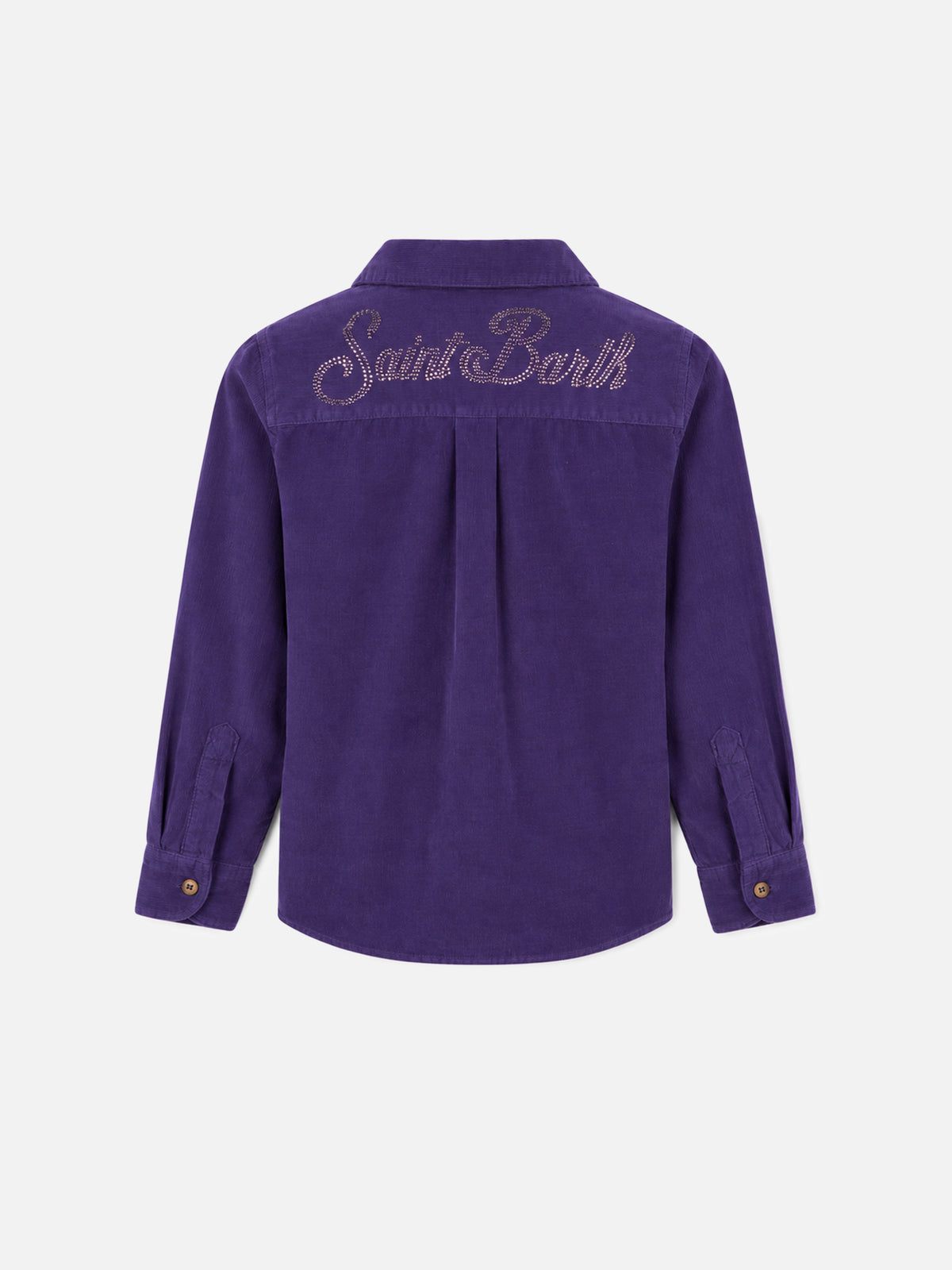 Sobrecamisa de terciopelo para niña con estampado de pedrería Saint Barth 