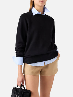 Jersey de punto Black Delphine de lana con cuello redondo 