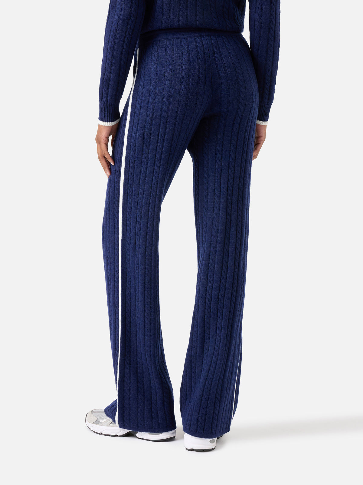 Nachtblaue blue Dinard Wollhose mit kontrastierenden Abschlüssen 