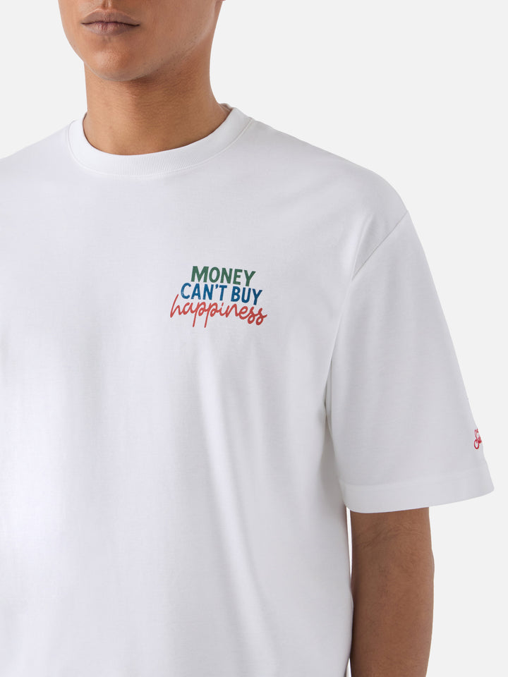T-shirt Delmar con stampa Money Can’t Buy Happiness e maxi grafica sul retro