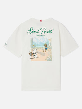 Delmar T-Shirt in Weiß mit Peanuts Tennis Paradise-Print 