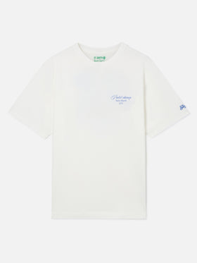 Camiseta oversize de algodón blanco Delmar con estampado de pádel en la espalda 