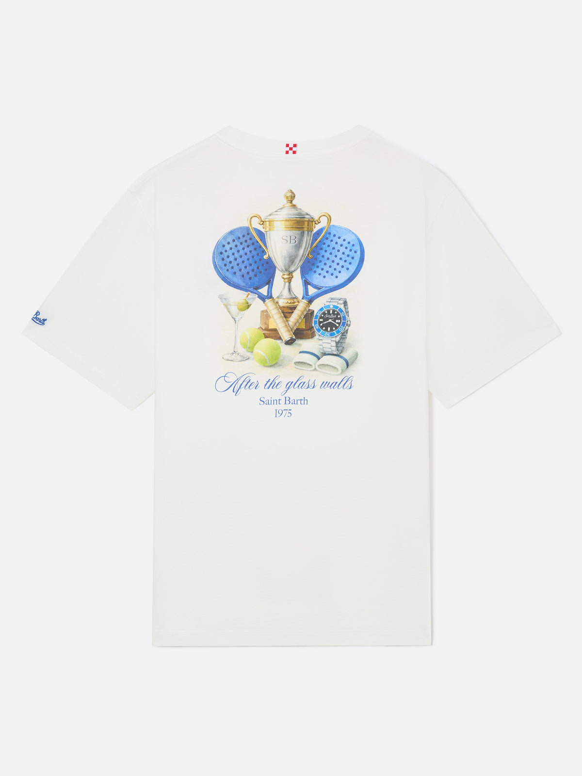 Camiseta oversize de algodón blanco Delmar con estampado de pádel en la espalda 