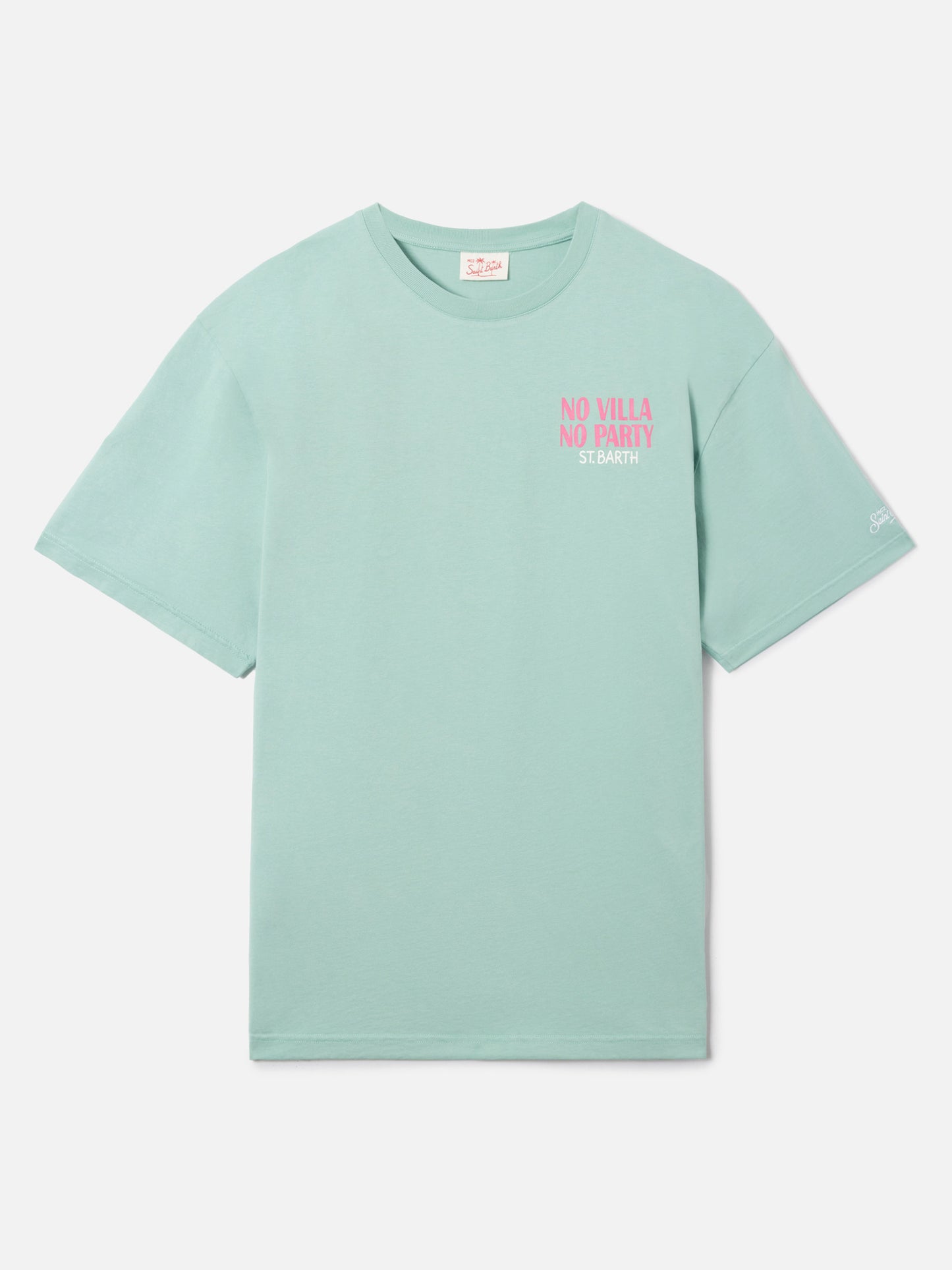 T-shirt Delmar vert avec imprimé No Villa No Party et maxi motif graphique au dos 