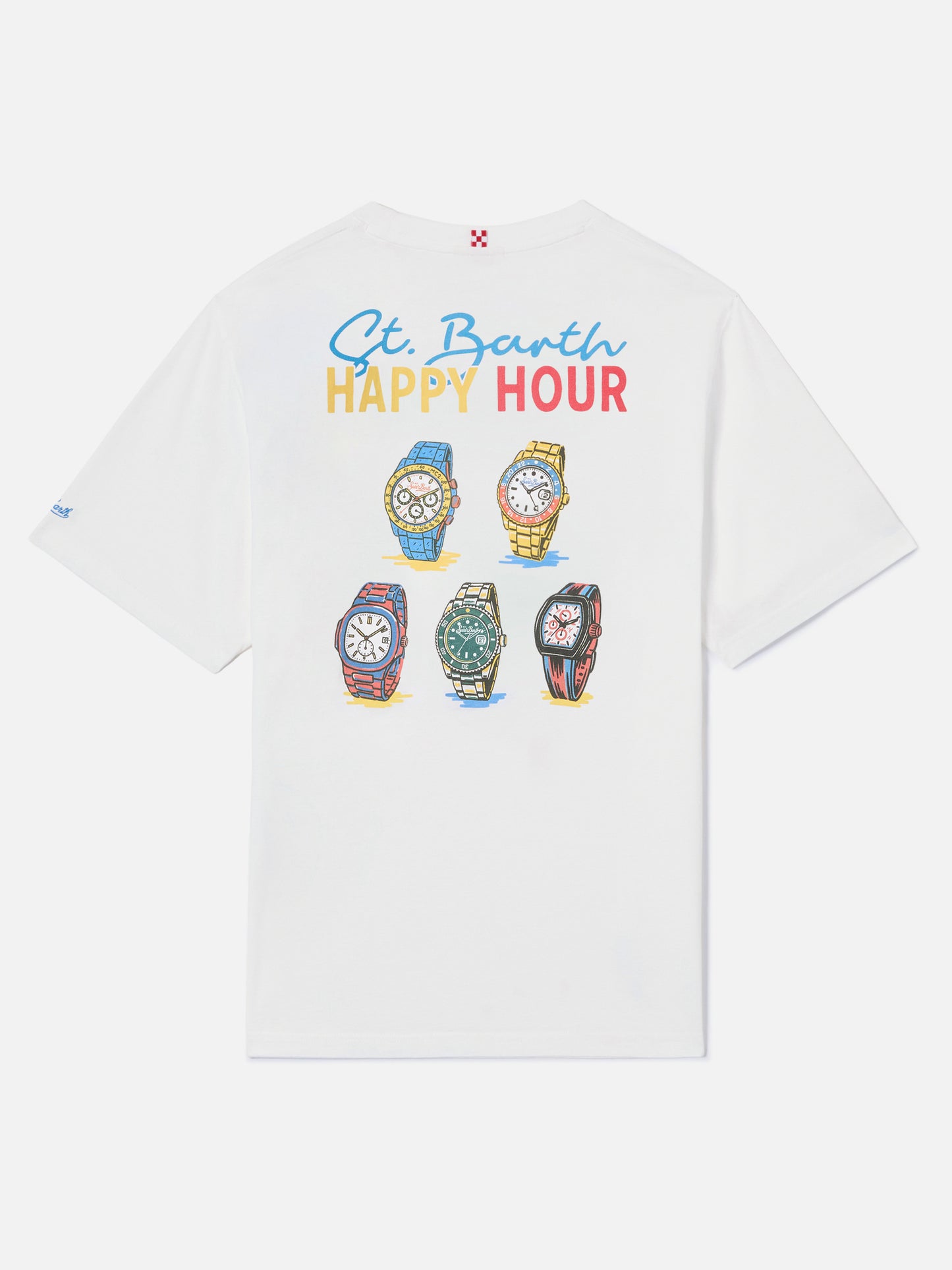 T-shirt Delmar avec imprimé St. Barth Happy Hour et maxi visuel dans le dos 