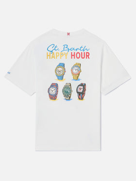 T-shirt Delmar avec imprimé St. Barth Happy Hour et maxi visuel dans le dos 