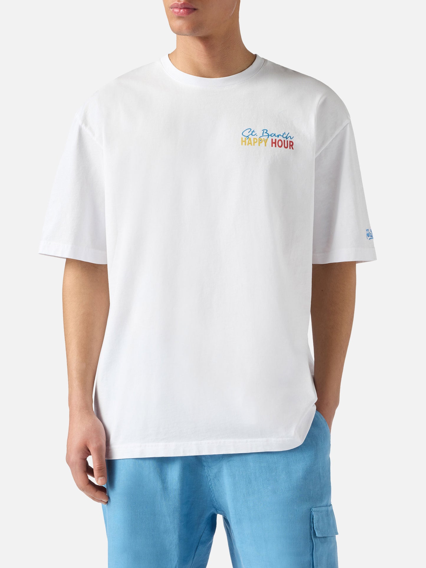 T-shirt Delmar avec imprimé St. Barth Happy Hour et maxi visuel dans le dos 
