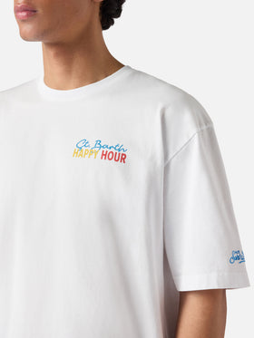 T-shirt Delmar avec imprimé St. Barth Happy Hour et maxi visuel dans le dos 