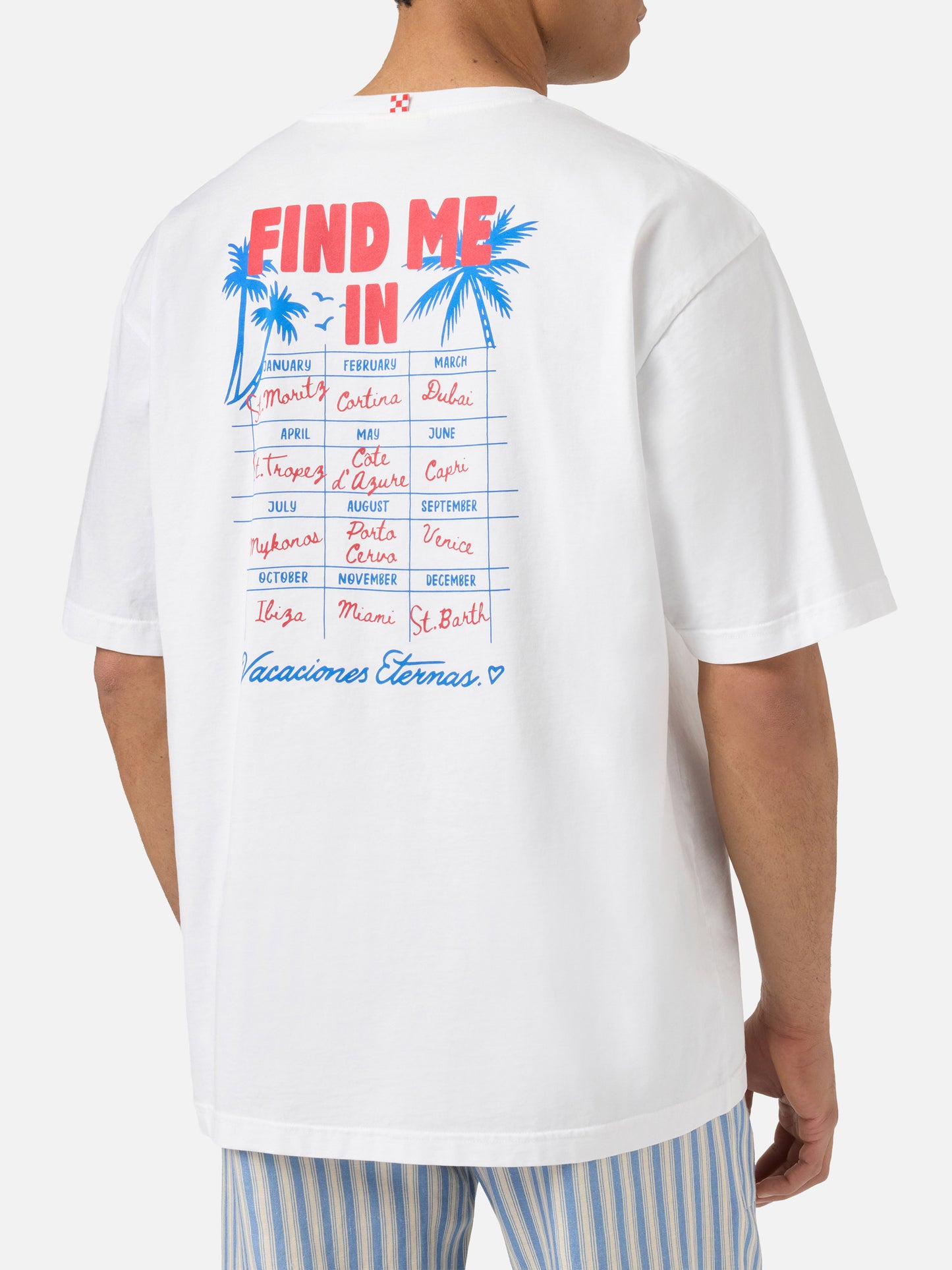 Delmar t-shirt with Find Me On Vacation print and maxi graphic on the back