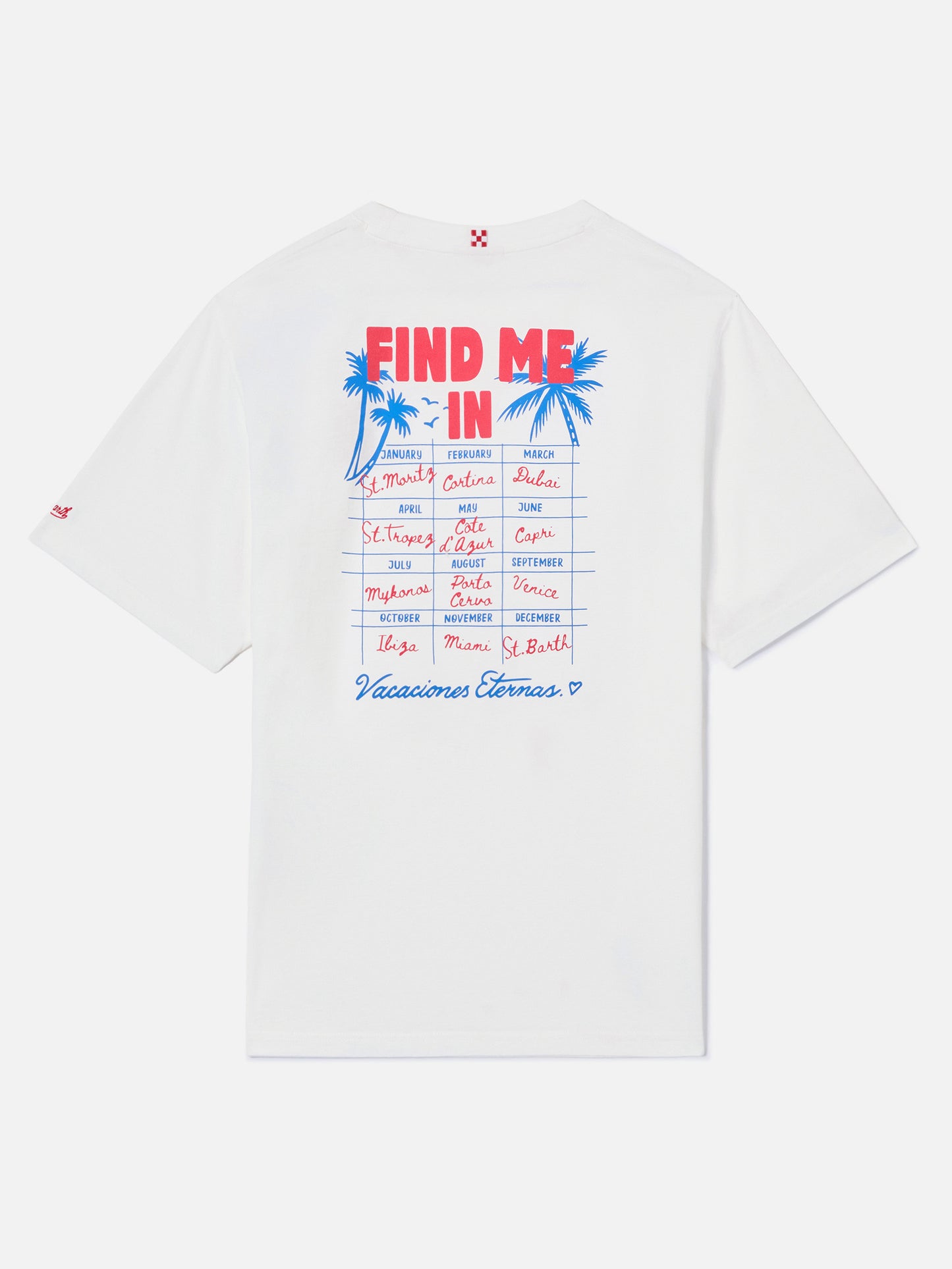 Delmar t-shirt with Find Me in Vacation print and maxi graphic on the back