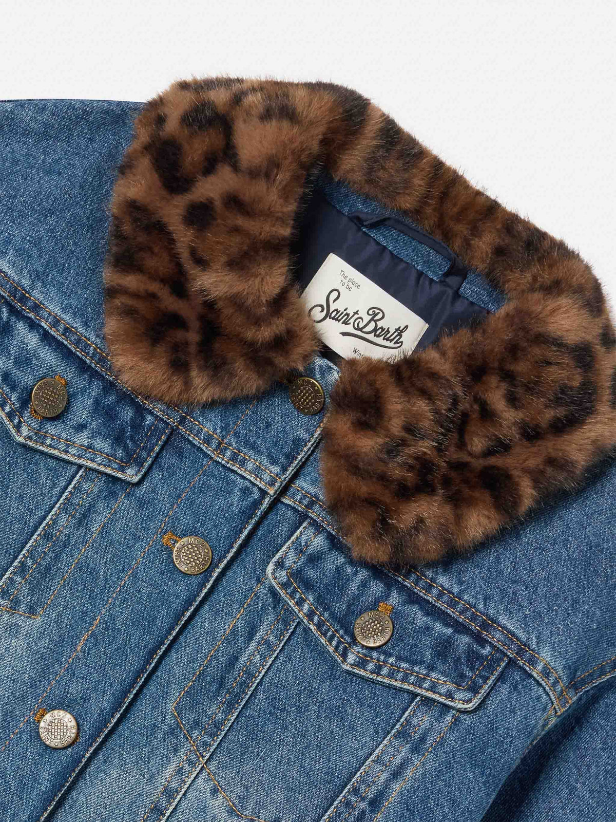 Chaqueta vaquera Light blue Dailys con cuello de piel sintética 