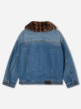 Chaqueta vaquera Light blue Dailys con cuello de piel sintética 
