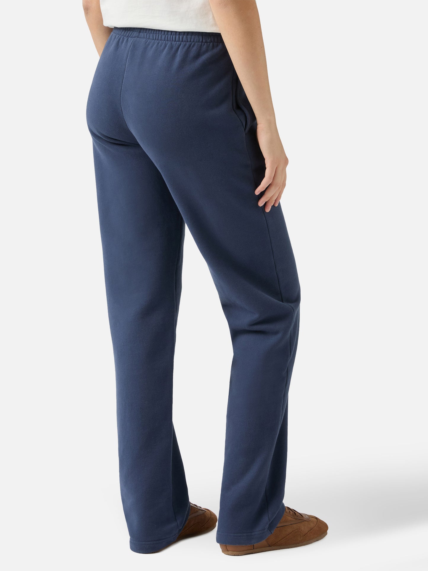 Deena straight-hem joggers in navy blue
