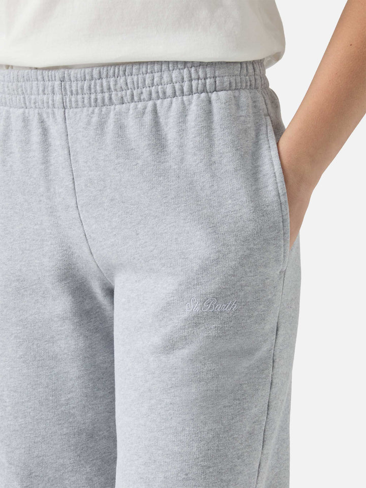 Deena straight-hem joggers in grey melange