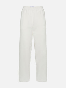 Damen-Jogginghose Deena aus cremeweißem Baumwollfleece