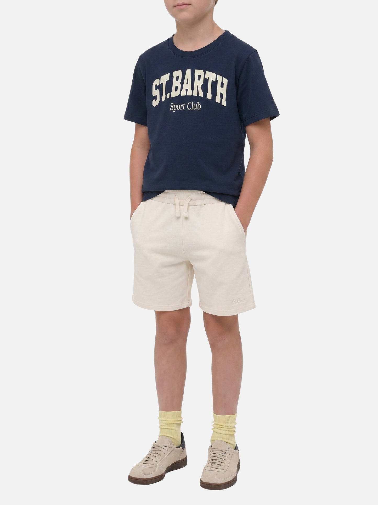T-shirt Blue Denver Jr en pur coton avec imprimé Sport Club 