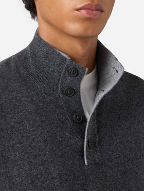 Anthracite merinocash half-zip sweater Dorian