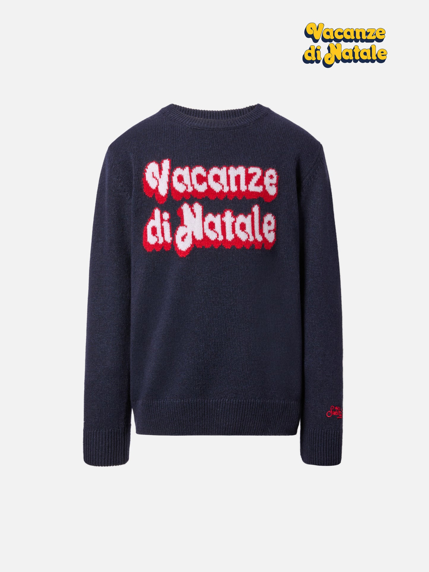 Douglas sweater in cashmere blend with Vacanze di Natale jacquard | VACANZE DI NATALE SPECIAL EDITION