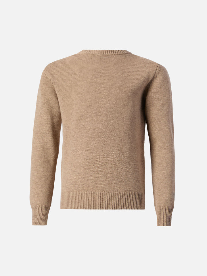 Crewneck Douglas in cashmere blend with Panda Trudi patch | TRUDI SPECIAL EDITION