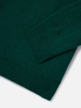 Douglas crewneck knitwear in forest green with Foto Monello lettering