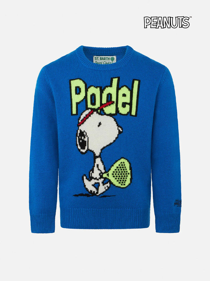 Maglione da bambino girocollo con stampa jacquard padel Snoopy | SNOOPY - EDIZIONE SPECIALE PEANUTS™